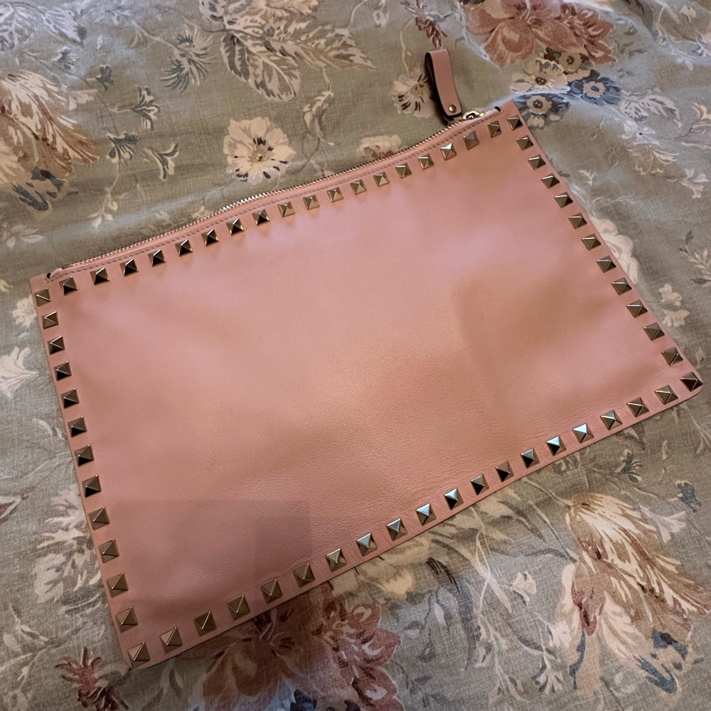Valentino Garavani Pink Studded Wristlet - Fits iPad